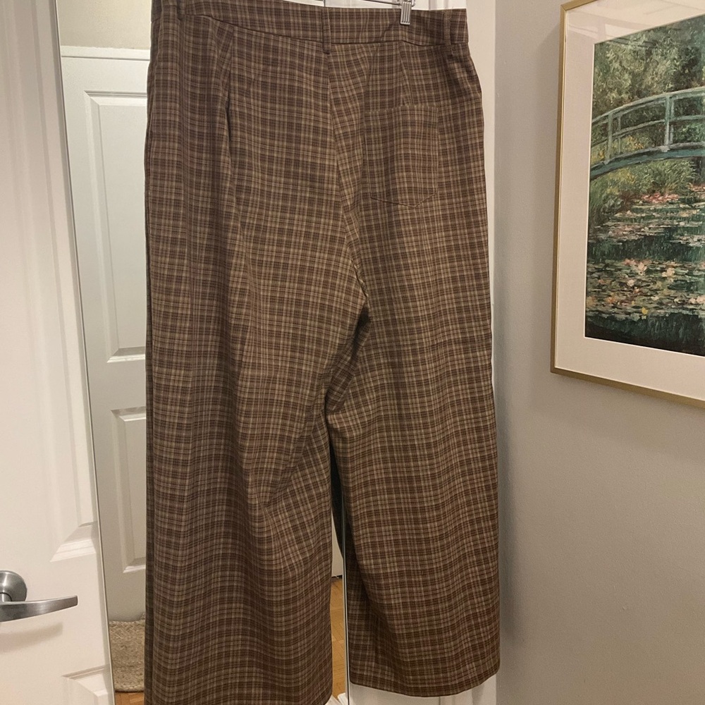 Cider Brown Tartan Wide Leg Trousers - Picture 10 of 10